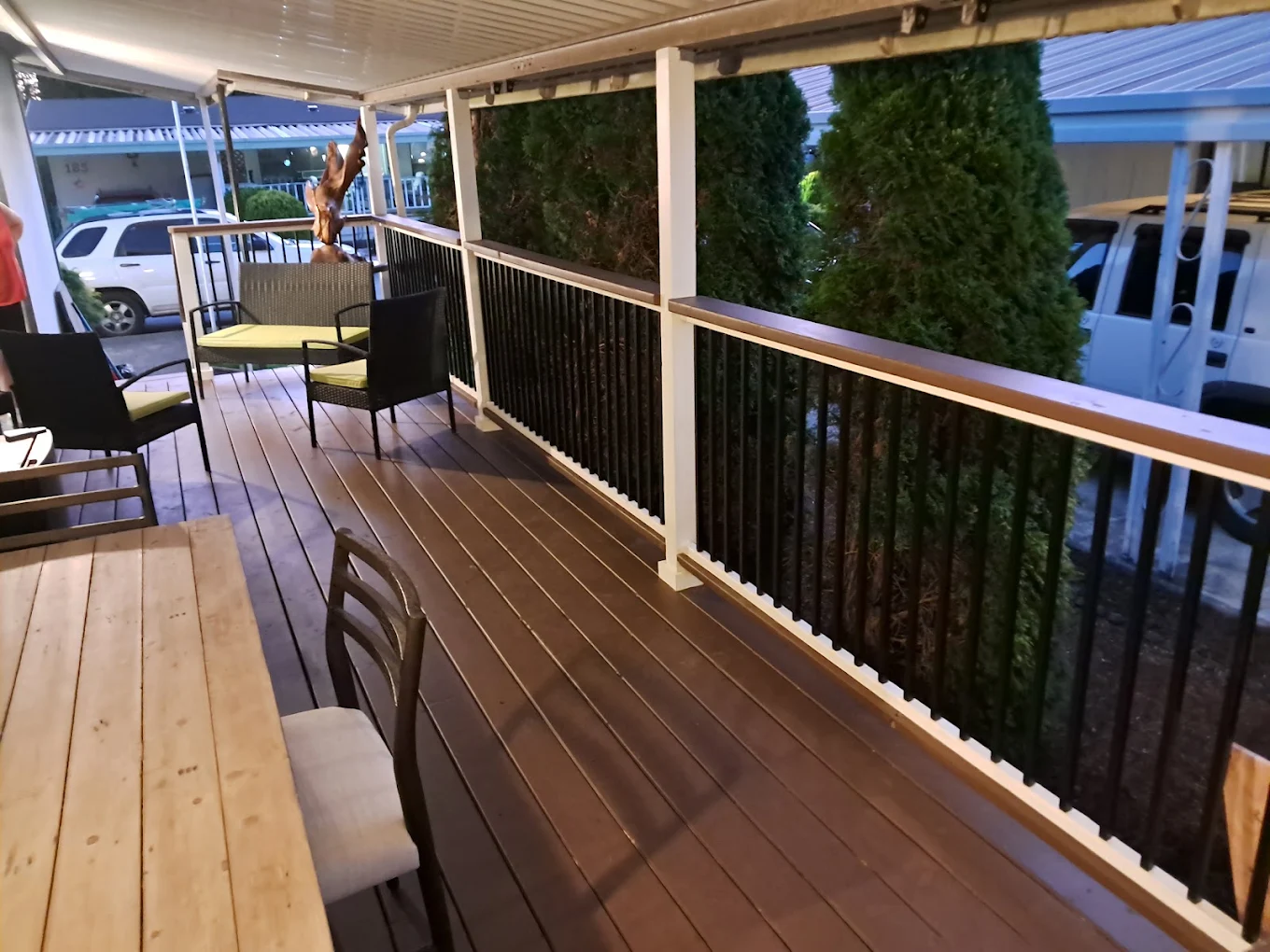 Finished deck and railing project by Jim's Handyman Services