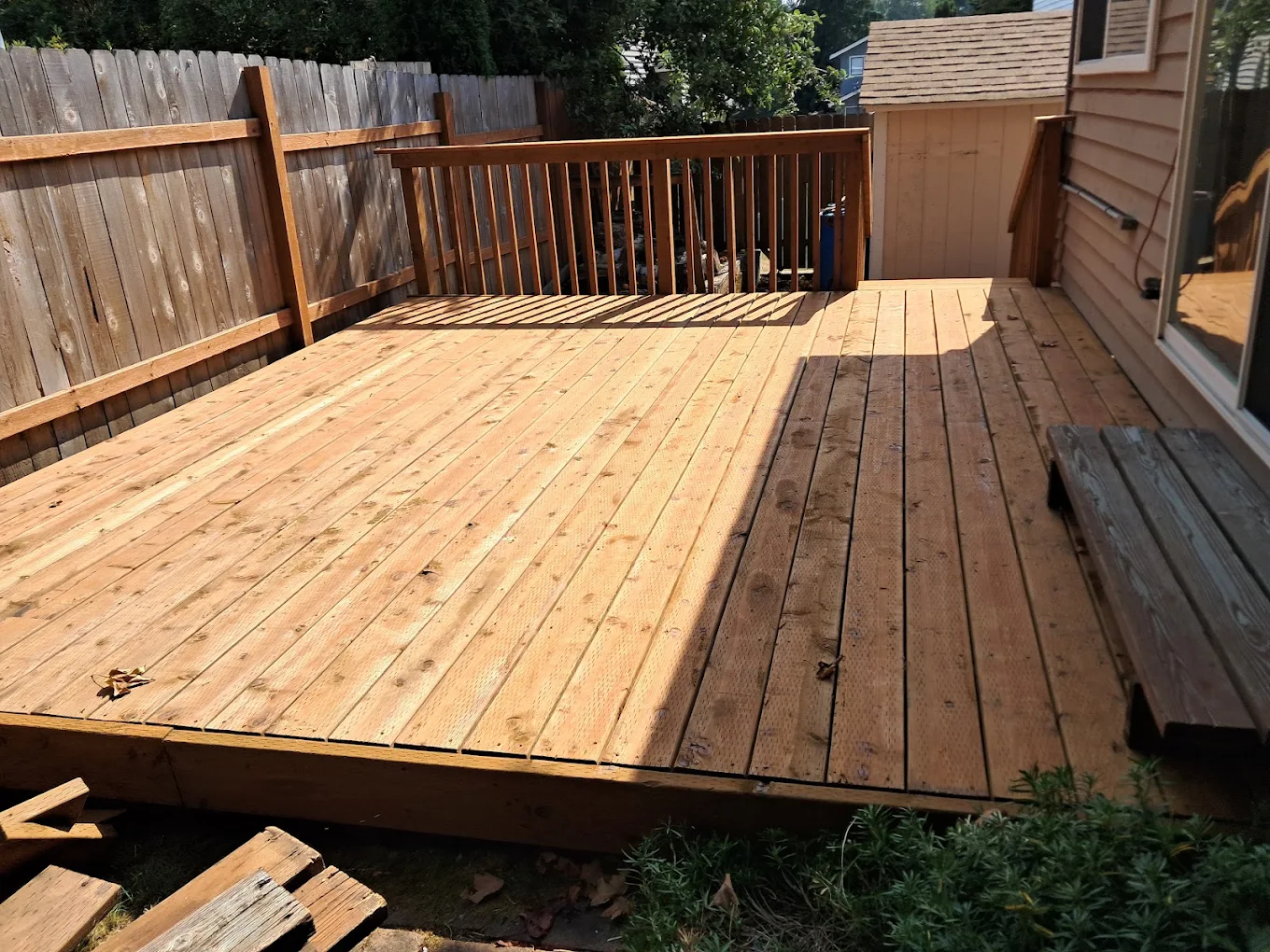 Wood deck rebuild project