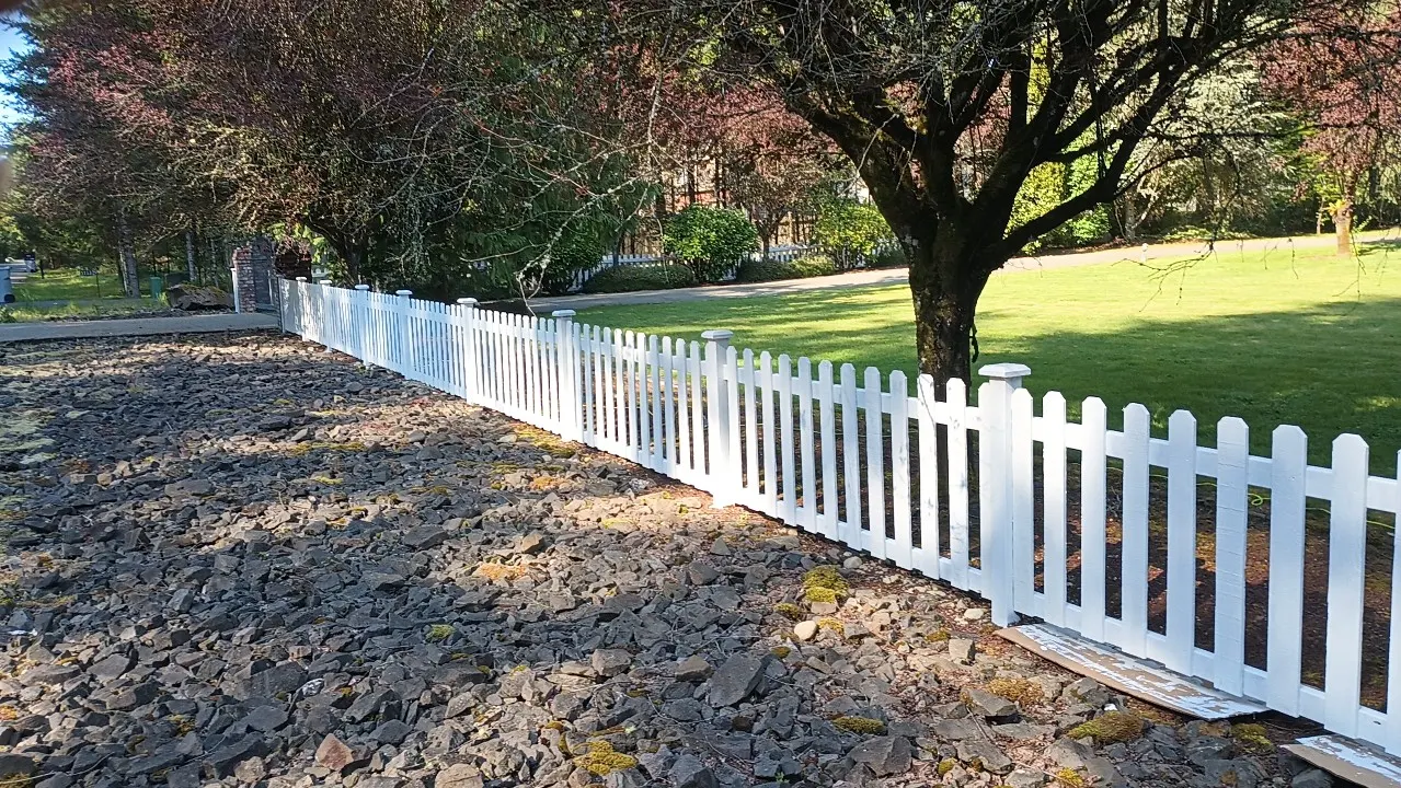 White picket fence installation